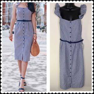 GAL MEETS GLAM Dress Blue Gingham Check Sz 18